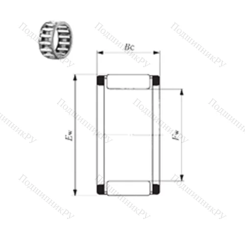 Подшипник игольчатый радиальный KT 222814 EG