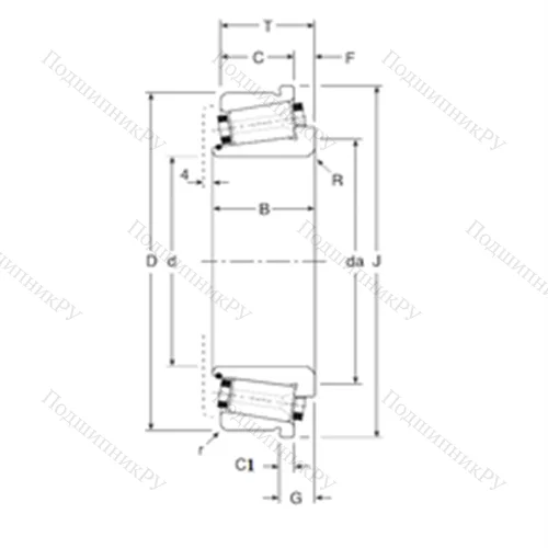 Подшипник роликовый радиально-упорный 131095/131150C от производителя  Gamet