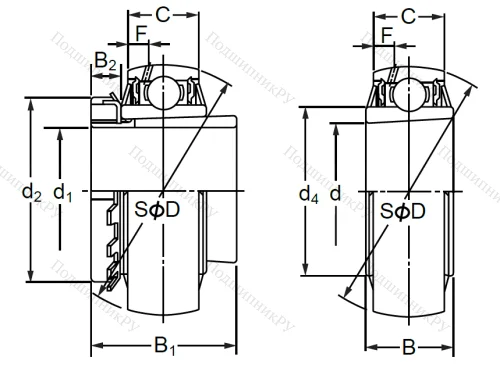 Корпусный подшипник UK 213 в Новосибирске