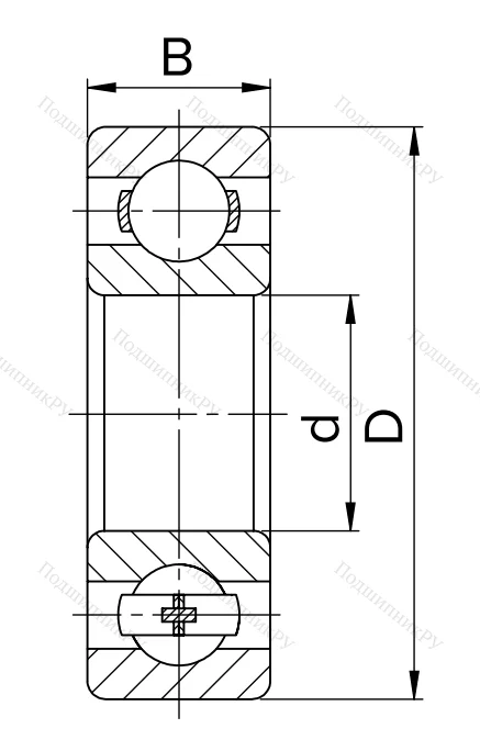 Миниатюрный шариковый подшипник 6-1000084 в Новосибирске
