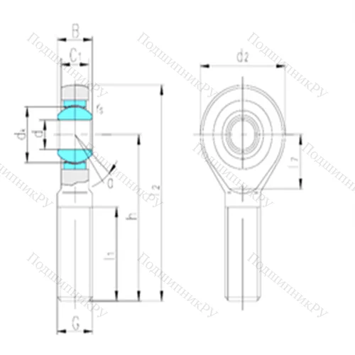 Подшипник скольжения сферический SA 45ET-2RS от производителя  LS Подшипник скольжения сферический SA 45ET-2RS от производителя  LS