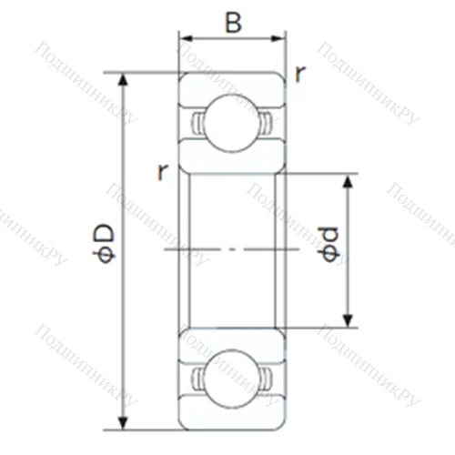 Подшипник шариковый радиальный 6312JT