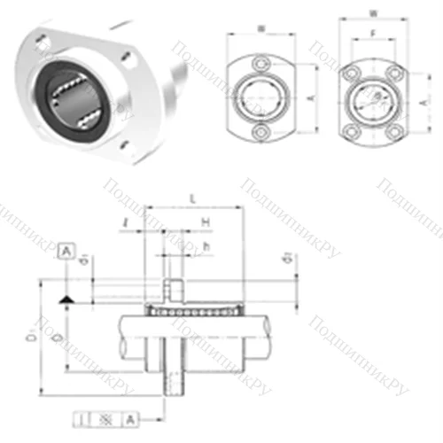 Подшипник шариковый линейный LMHP 12 от производителя  Samick