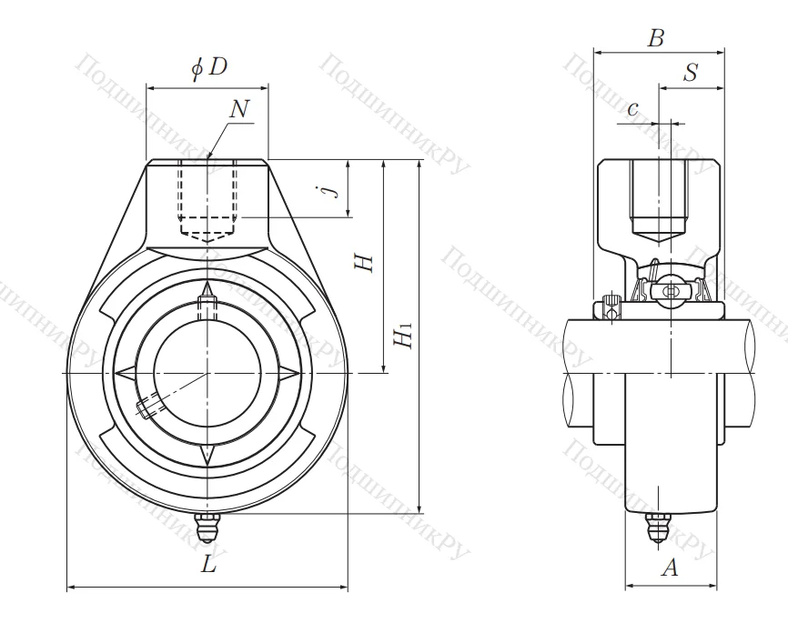 Подшипниковый узел UCHB 212 D 1 (UCHA 212) в Новосибирске