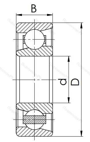 Радиально-упорный шариковый подшипник 46211 Л (7211 ACM) в Новосибирске