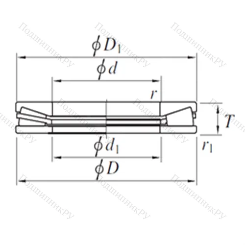 Подшипник роликовый упорный THR 484011