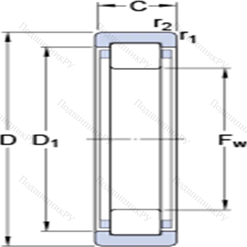 Однорядные цилиндрические роликоподшипники без внутреннего кольца RNU 2205 ECP