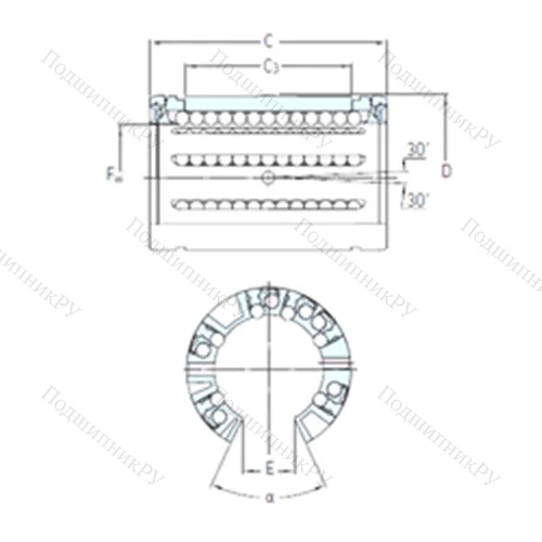 Подшипник шариковый линейный LBCF 12 A от производителя  SKF