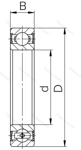 Шариковый однорядный подшипник 180110 (6010 2RS) в Новосибирске