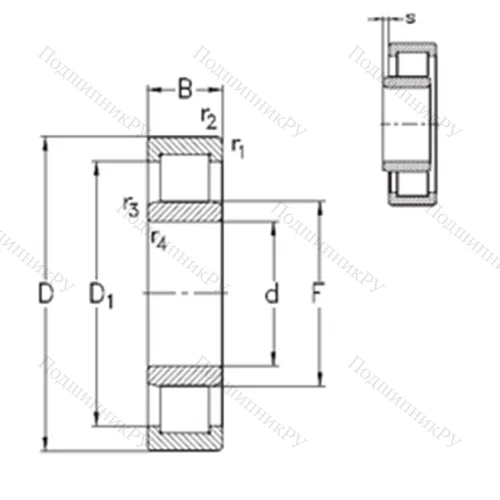 Подшипник роликовый радиальный NU 2216-E-M 6