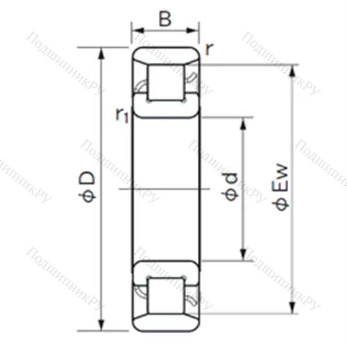 Подшипник роликовый радиальный N 1064