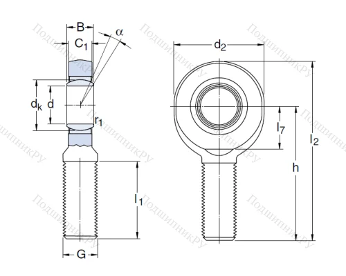 Наконечник штоков с внешней резьбой SA 6 E в Новосибирске Наконечник штоков с внешней резьбой SA 6 E в Новосибирске