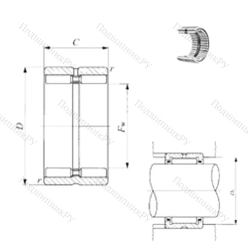Подшипник игольчатый радиальный GTR 9512045 от производителя  IKO