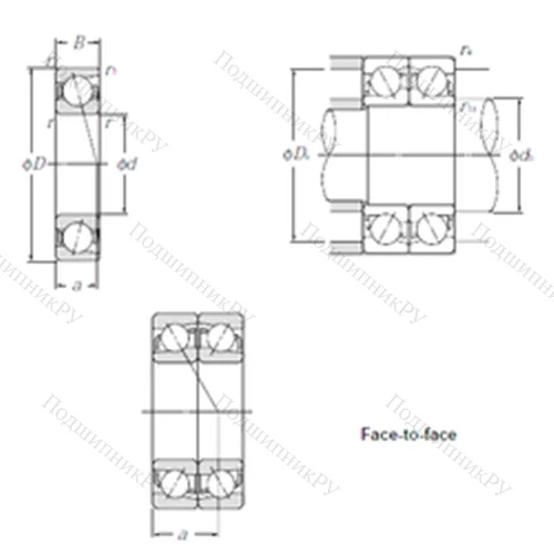 Подшипник шариковый радиально-упорный 7317CDF от производителя  CYSD Подшипник шариковый радиально-упорный 7317CDF от производителя  CYSD