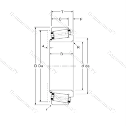 Подшипник роликовый радиально-упорный 133075/133127 от производителя  Gamet