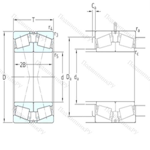 Подшипник роликовый радиально-упорный спаренный 32220J 2/DF от производителя  SKF