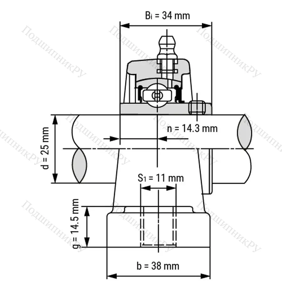 Подшипниковый узел SSUCPPL 205-W - Вал: 25 мм