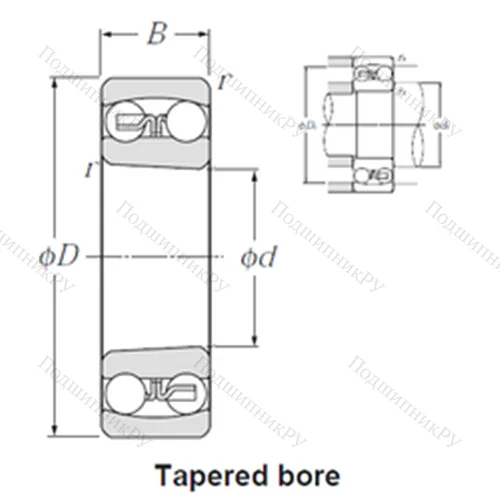 Подшипник шариковый радиальный самоцентрирующийся 2308SK