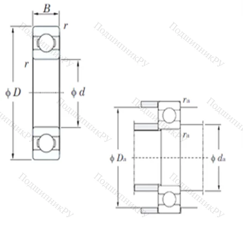 Подшипник шариковый радиальный 6306R