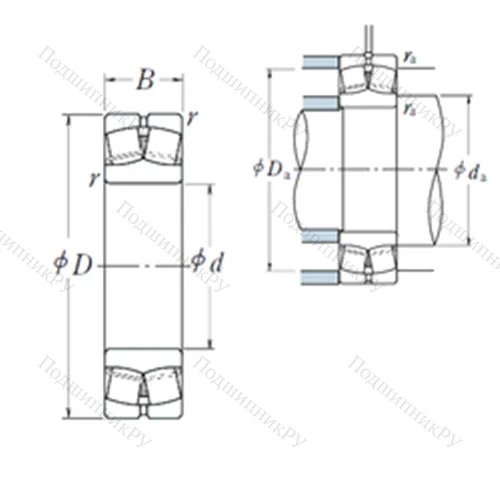 Подшипник роликовый радиальный самоцентрирующийся 22209EAE 4