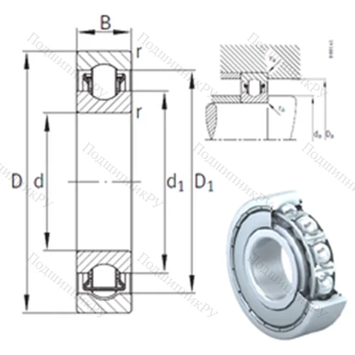 Подшипник с шариковыми роликами (ball roller) радиальный BXRE 208-2Z от производителя  INA