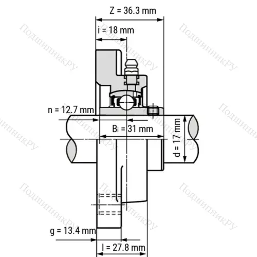 Подшипниковый узел SS-UCFPL 203-W - Вал: 17 мм от производителя  LPZ