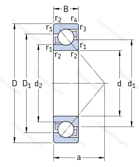 Однорядный шариковый подшипник 7305 BECBM от производителя  SKF