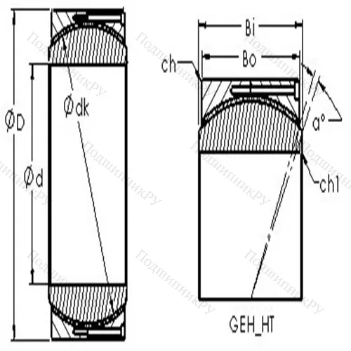 Подшипник скольжения сферический GEC 530HT от производителя  AST