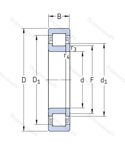 Роликовый цилиндрический подшипник NUP 2214 ECP от производителя  SKF