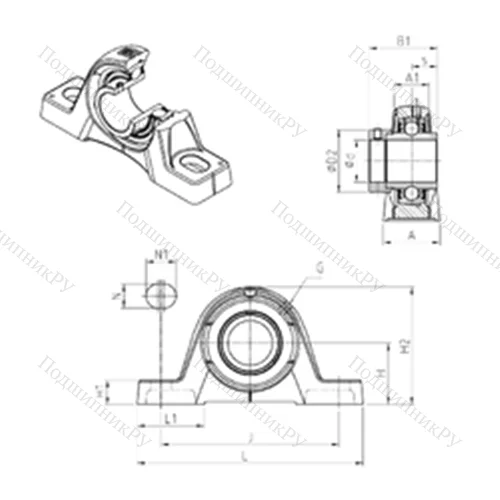 Подшипниковый узел шариковый радиальный EXPE 205 от производителя  SNR