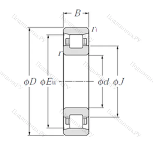 Подшипник роликовый радиальный N 1011