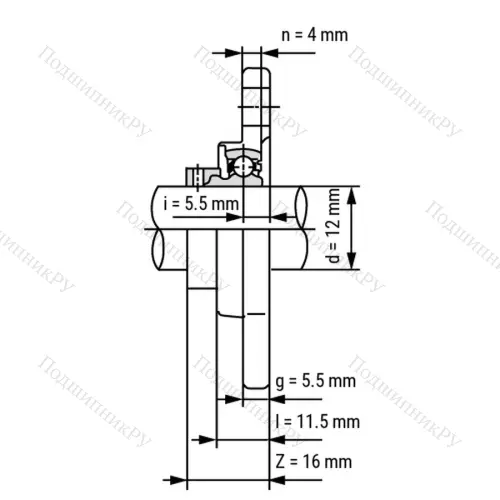 Подшипниковый узел SS-KFL 001-ST - Вал: 12 мм от производителя  LPZ