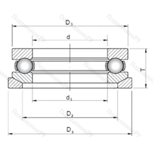 Подшипник шариковый упорный 53334U+U 334 от производителя  CX