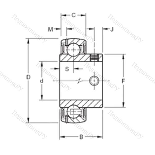 Подшипник шариковый радиальный GYA 203RRB