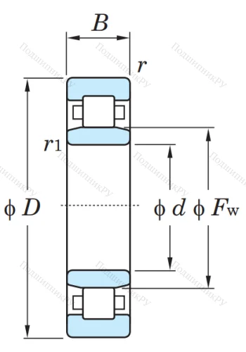 Роликовый цилиндрический подшипник NU 207 C 3 от производителя  KOYO