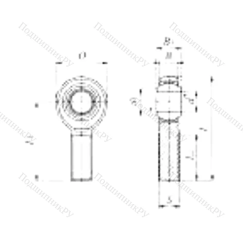Подшипник скольжения сферический POSB 6 от производителя  IKO
