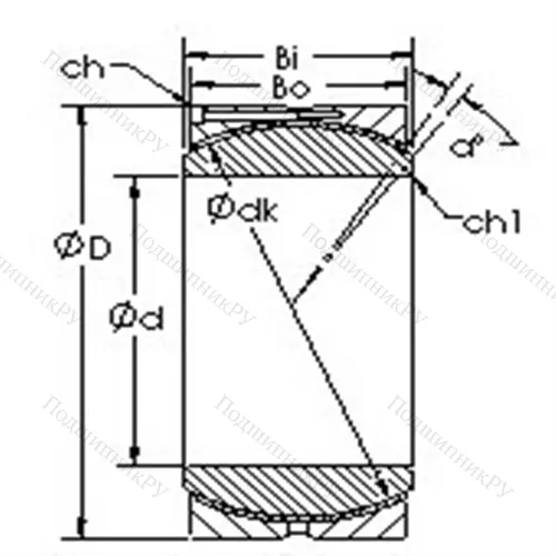 Подшипник скольжения сферический GEC 320HC