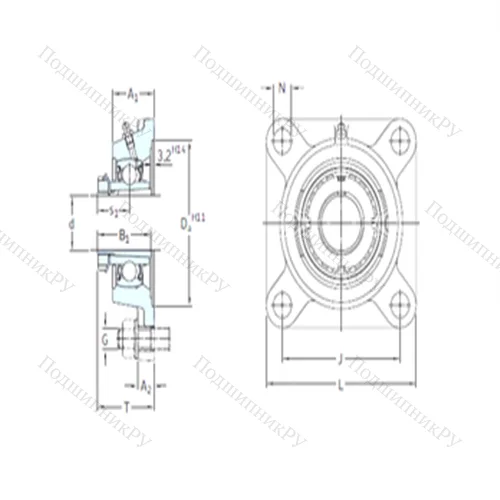 Подшипниковый узел шариковый радиальный FYJ 65 KF+H 2313 от производителя  SKF