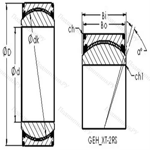 Подшипник скольжения сферический GEH 160XT-2RS