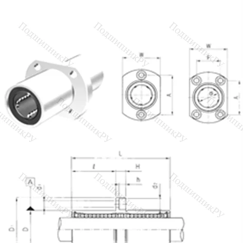 Подшипник шариковый линейный LMHM 6UU