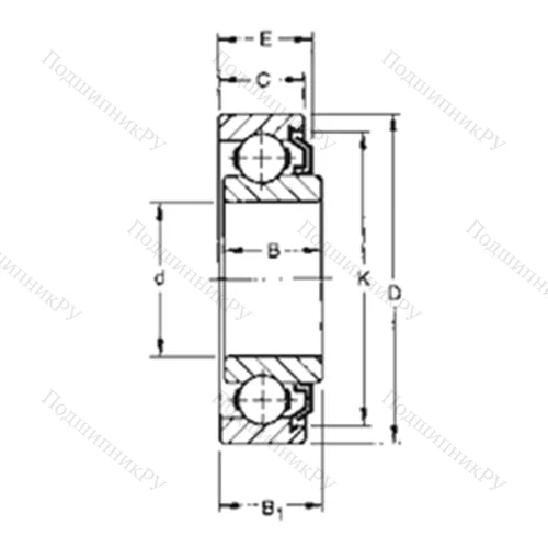 Подшипник шариковый радиальный 37KVL