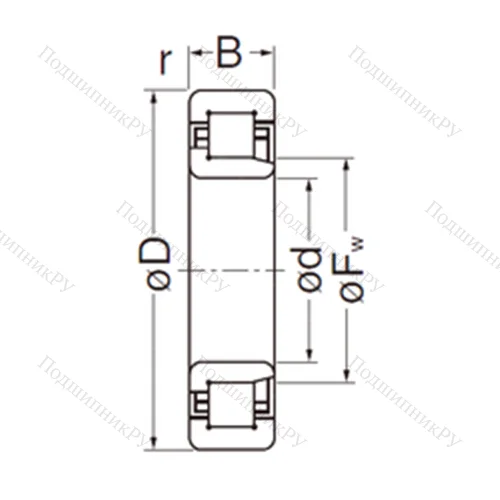 Подшипник роликовый радиальный NJ 306EG
