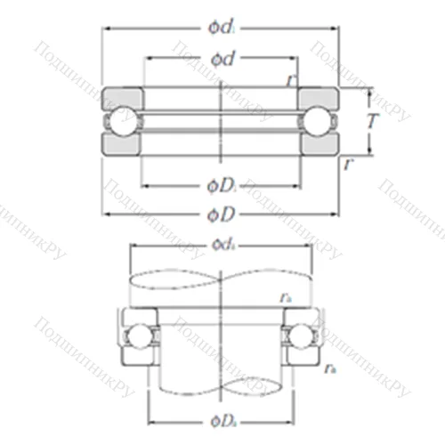 Подшипник шариковый упорный 51412 от производителя  NTN