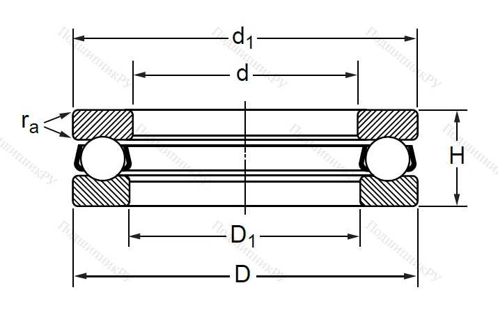 Упорный шариковый подшипник 8203 (51203) в Новосибирске
