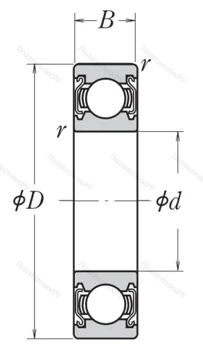 Однорядный шариковый подшипник 6030 ZZ от производителя  NSK