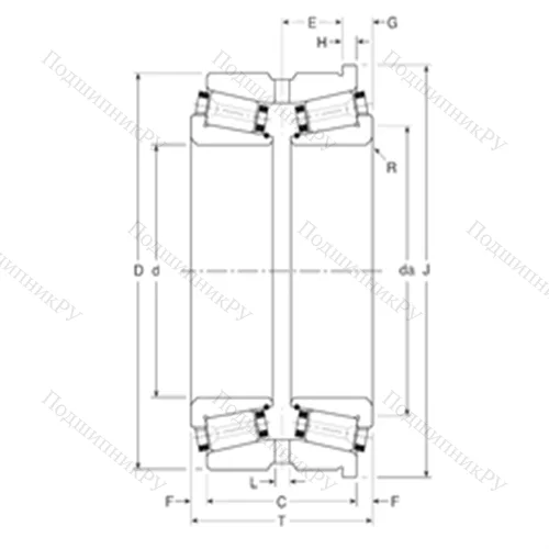 Подшипник роликовый радиально-упорный 131097/131152XH от производителя  Gamet