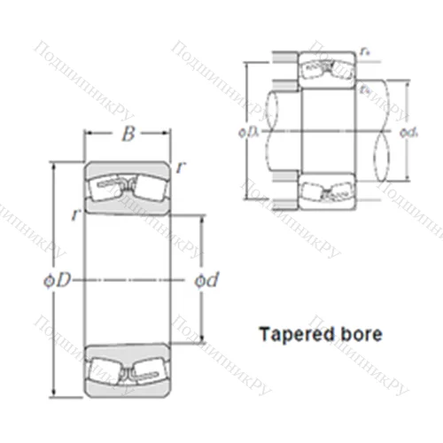 Подшипник роликовый радиальный самоцентрирующийся 23980K от производителя  NTN