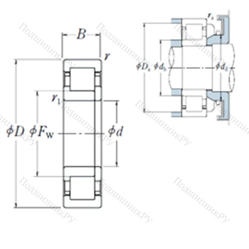 Подшипник роликовый радиальный NUP 305 EW