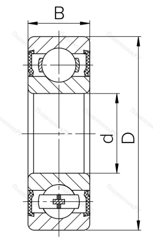 Шариковый однорядный подшипник 1000816 2RS (61816 2RS) в Новосибирске
