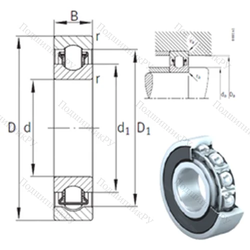Подшипник с шариковыми роликами (ball roller) радиальный BXRE 000-2RSR от производителя  INA
